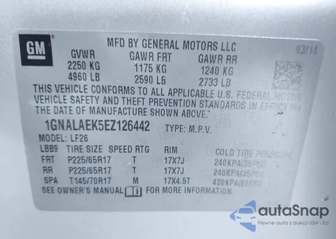 2014 Chevrolet Equinox Ls from USA, damaged, VIN 1GNALAEK5EZ126442